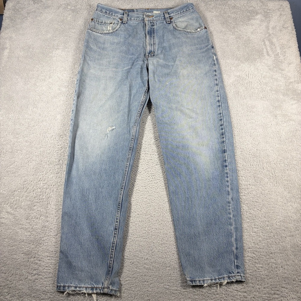 VINTAGE 90s Levis 560 Jeans Loose Fit Tapered Leg 34x32 Light Wash Baggy